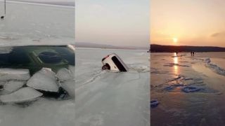 Лёд в Тавричанке не выдержал – три машины с рыбаками ушли под воду кормить навагу