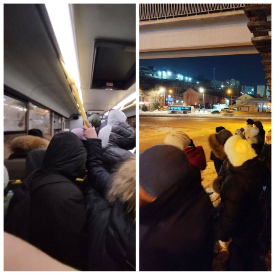Жители Владивостока жалуются на работу автобуса № 7 в сильный мороз