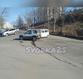 Фото: @svodka25 | «Ел за рулем и не заметил». Во Владивостоке произошло необычное ДТП
