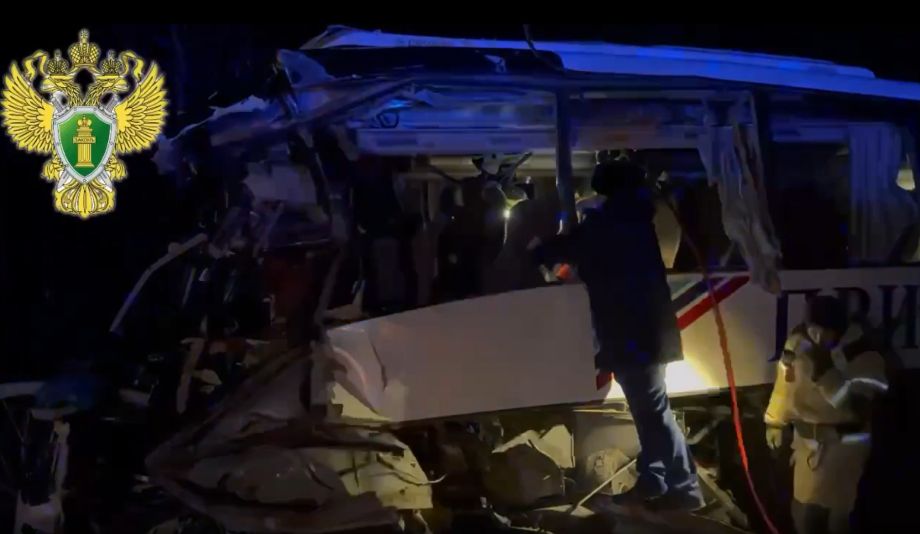 Туристический автобус столкнулся с грузовиком на трассе в Приморье