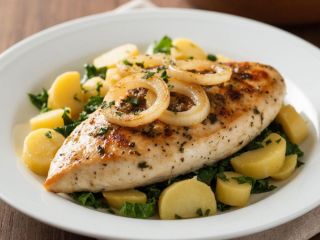 Без ананасов и грибов: куриное филе под луковой шапкой – сочный обед из простых продуктов