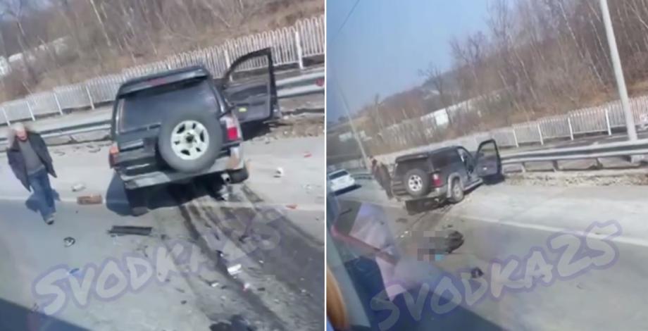 Разбитый автомобиль и тело на дороге. Жуткое ДТП произошло на выезде из Владивостока