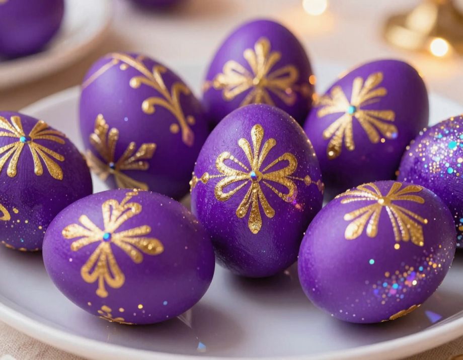 Как получить фиолетовые пасхальные яйца без химии