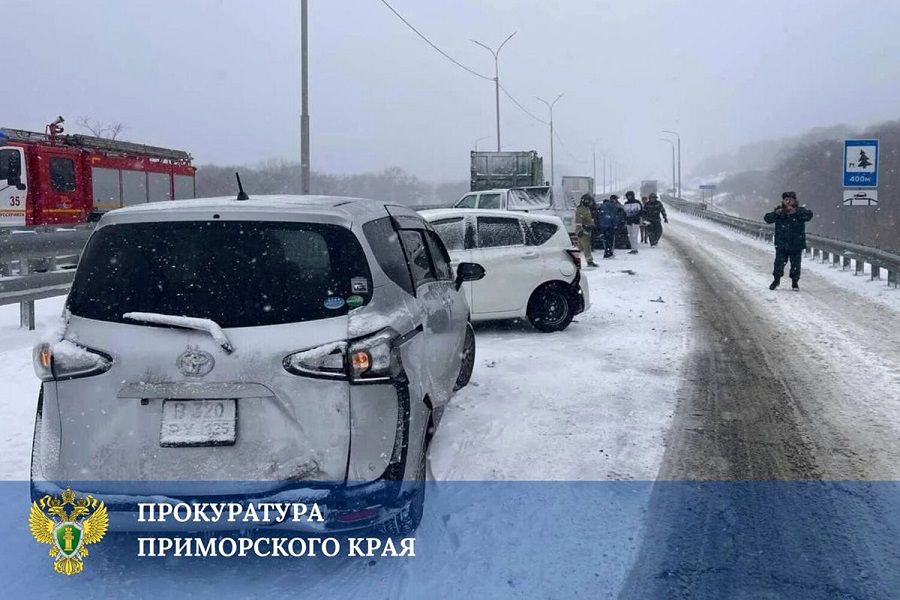 Автозавал под Уссурийском на федеральной трассе собрал 25 машин, травмирован один человек