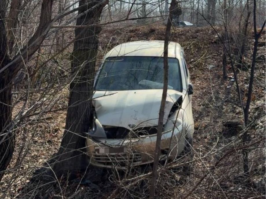 Малолитражка слетела с дороги и врезалась в дерево во Владивостоке