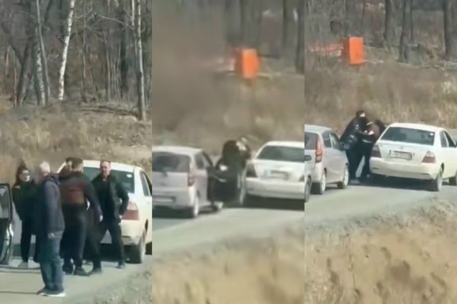 Водители устроили драку на кулаках прямо на трассе в Приморье