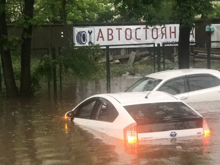 Во Владивостоке человек-амфибия попытался пересечь «озеро» на Toyota Prius
