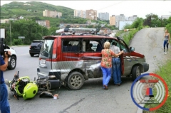 Фото: Vl_crime | ДТП с участием мотоциклиста произошло во Владивостоке 