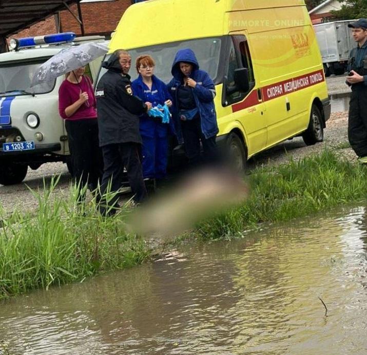 Фото: Telegram-канал gorod_vl | «Жертва наводнения». Женщина из Приморья утонула в луже