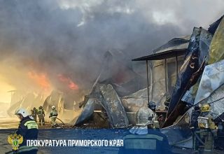 Огромный склад хозтоваров уничтожен огнем в Приморье