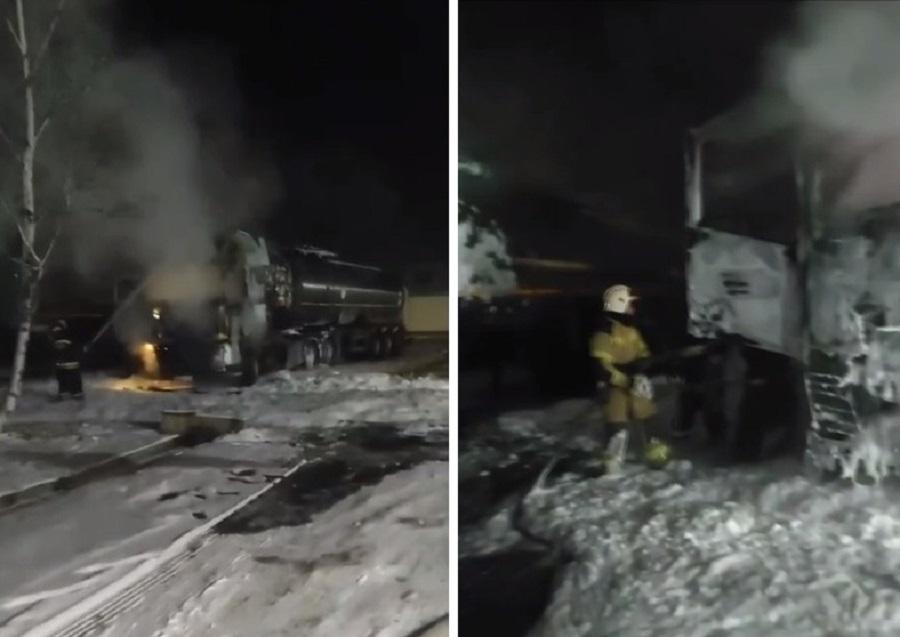 Фото: кадры видео | В МЧС рассказали о сгоревшем в Приморье бензовозе