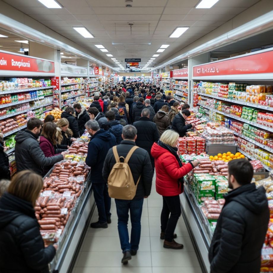 «Охота на колбасу и майонез»: Владивосток в предновогодней лихорадке