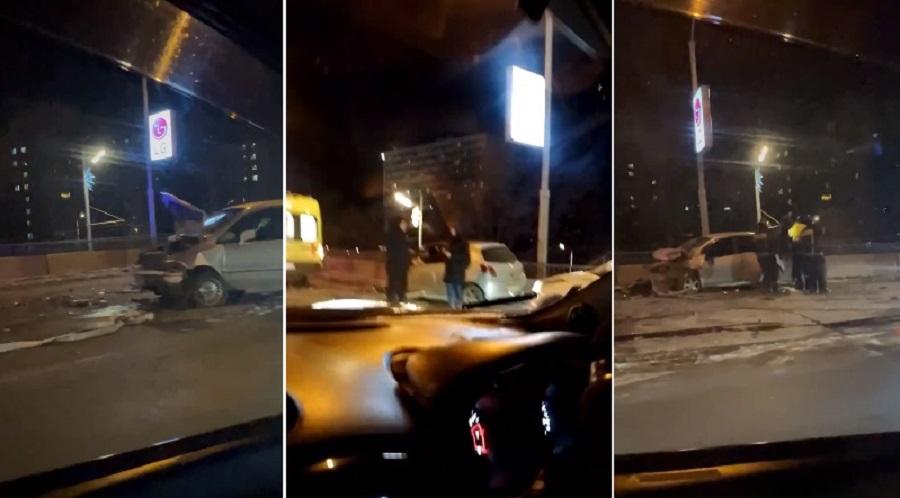 Фото: Telegram-канал Svodka25 | Вдребезги. За несколько часов до Нового года страшная авария произошла на второреченском мосту